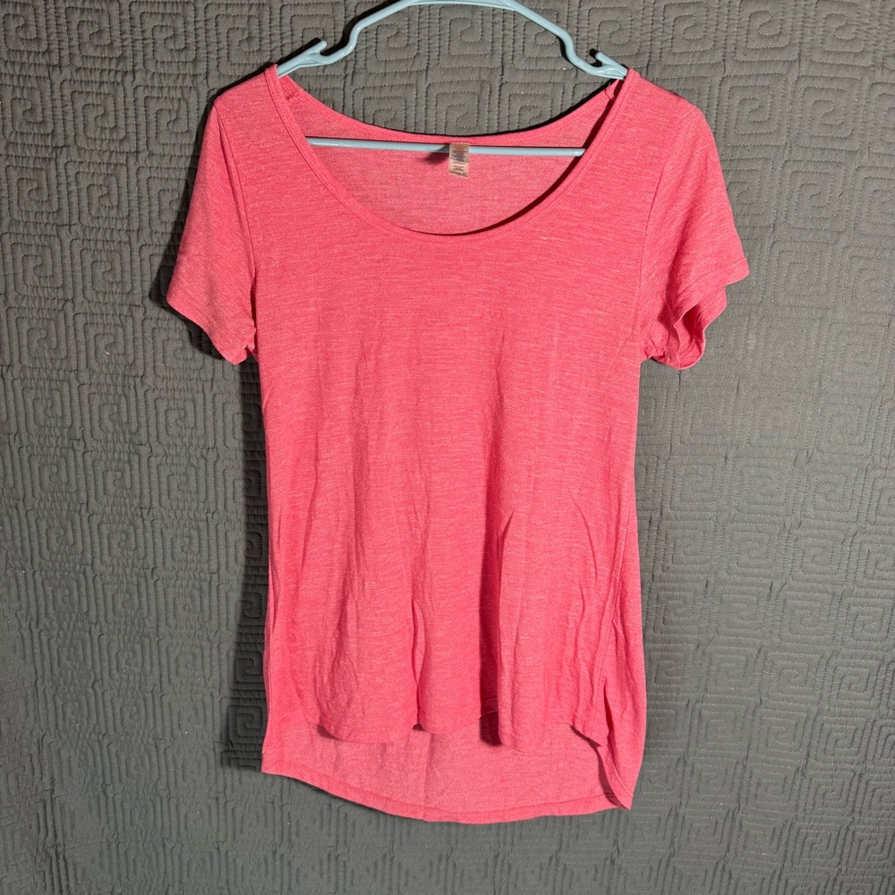 Lularoe Blouse Womens Size Xs Pink Solid Polyester Blend Short Sleeve